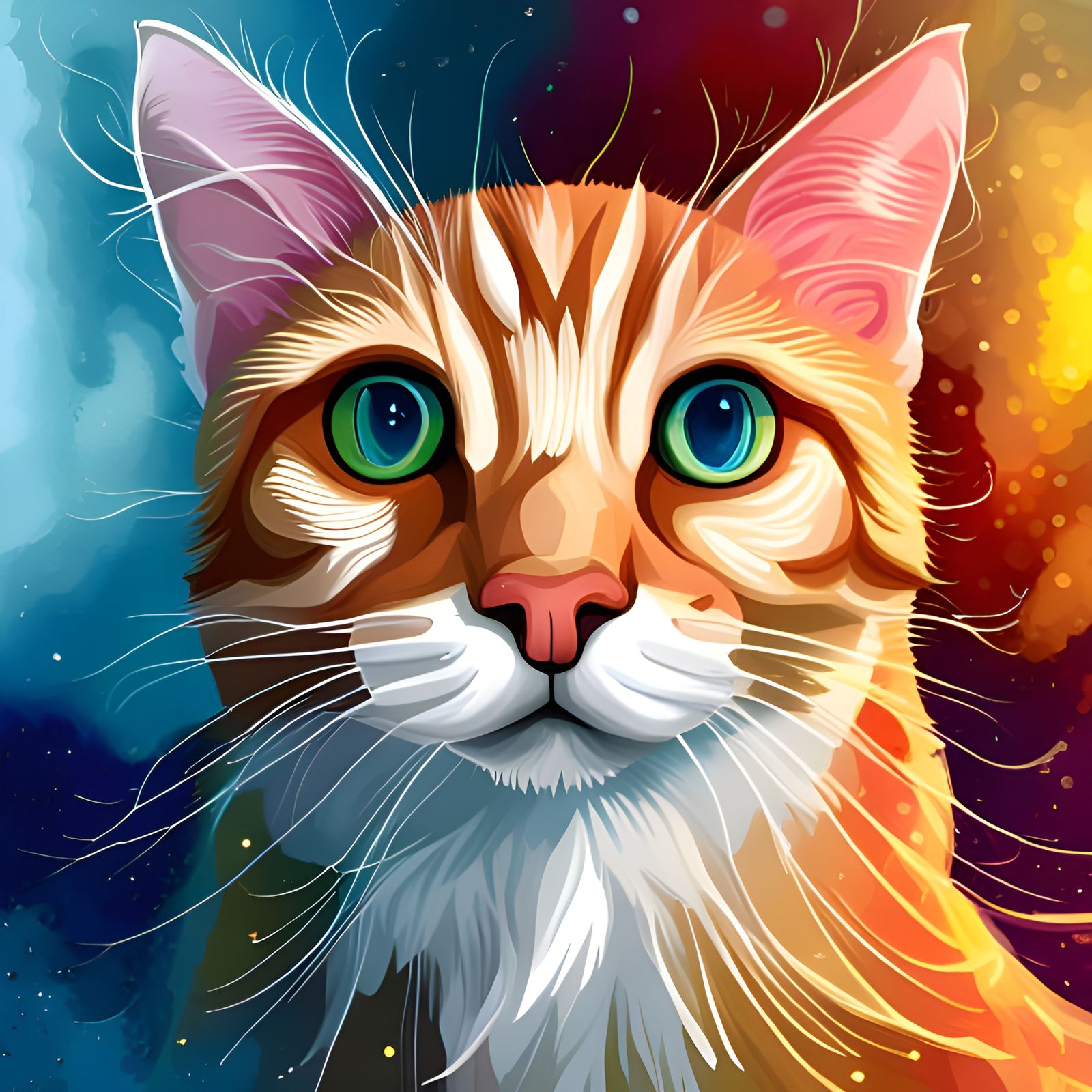 Vectorized Cute Cat Splash Art