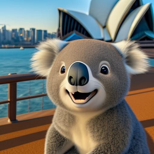 Adorable Koala Posing at Sydney Opera House