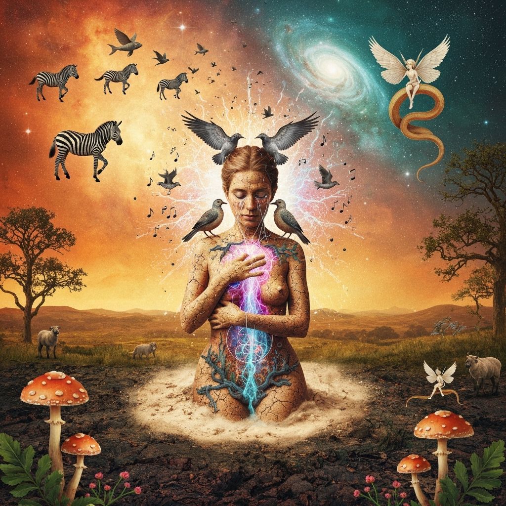 Surreal Collage of Woman's Transformation in 1970s Print Ton...