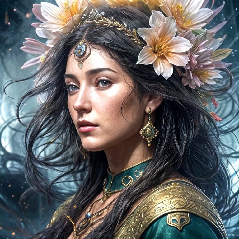 Beautiful Woman Portrait in Dynamic Lighting