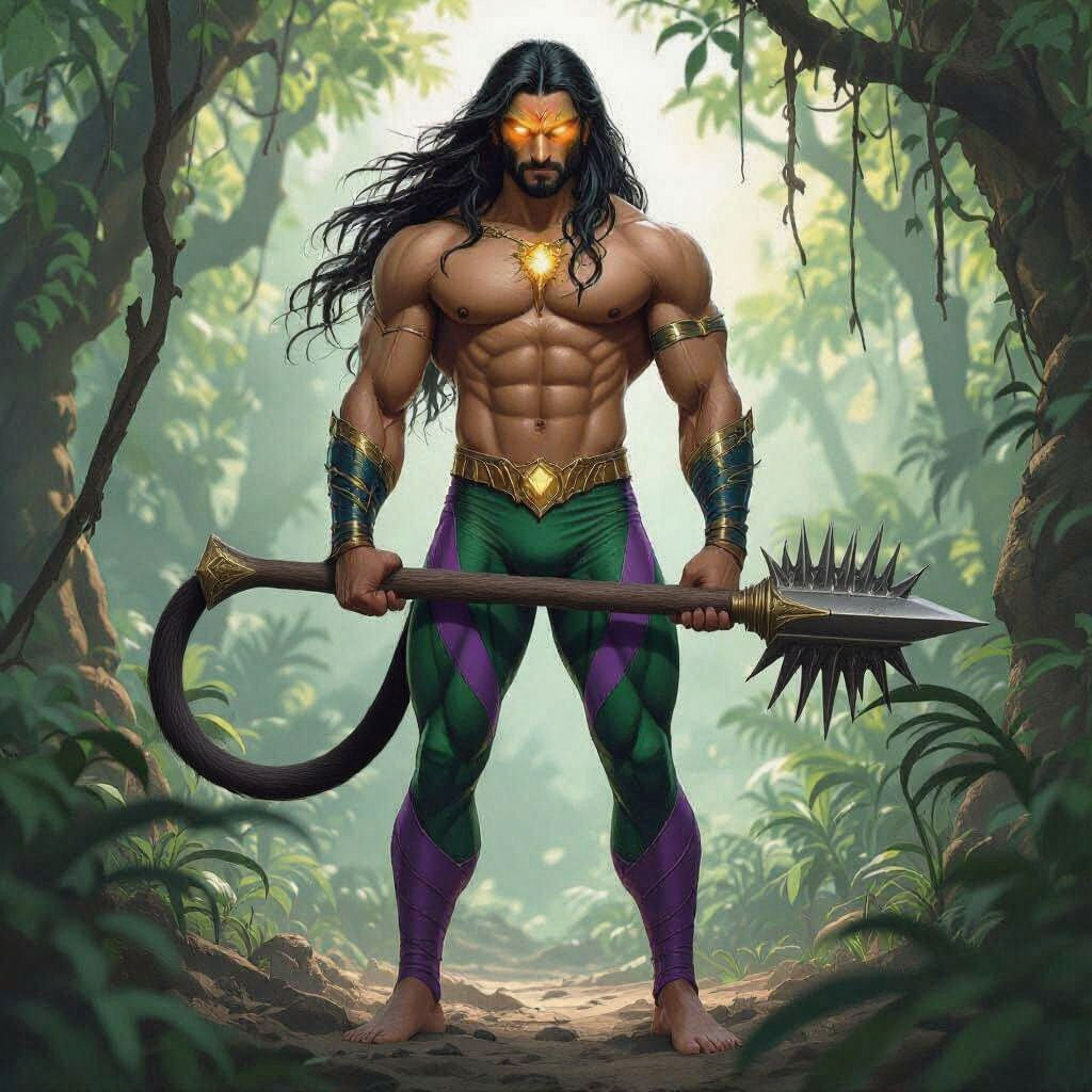Bheriya: Indian Jungle Superhero in Comic-Book Style