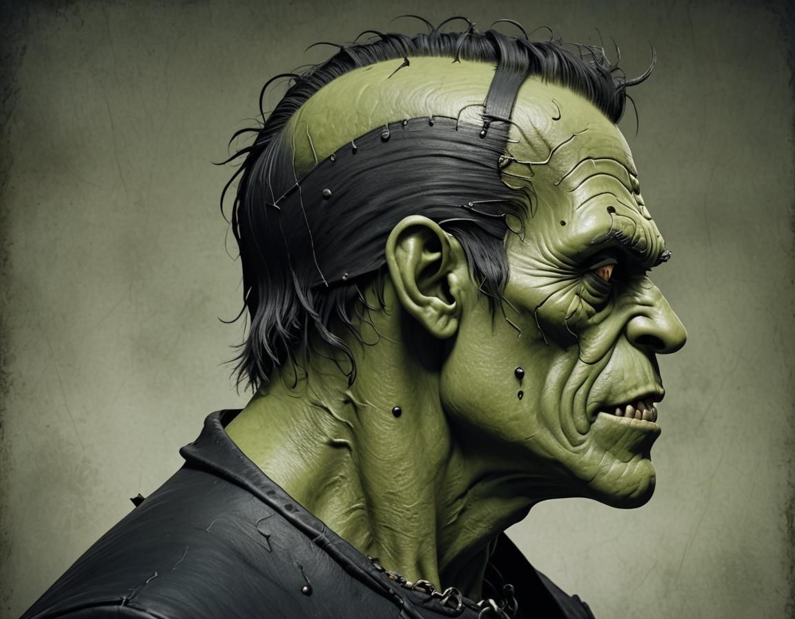 Cartoonish Gothic Hunchback Frankenstein Creature
