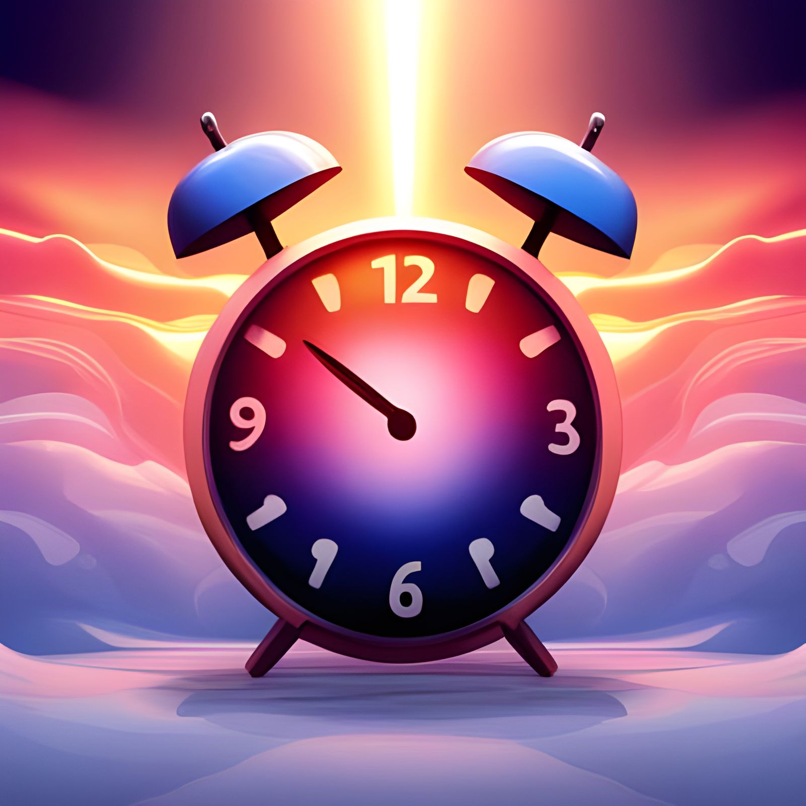 Alarm Clock Rings at Sunrise: Hyperrealistic Art