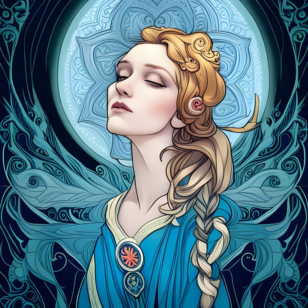 Frozen Twilight: Gothic Art Nouveau Dreamscape