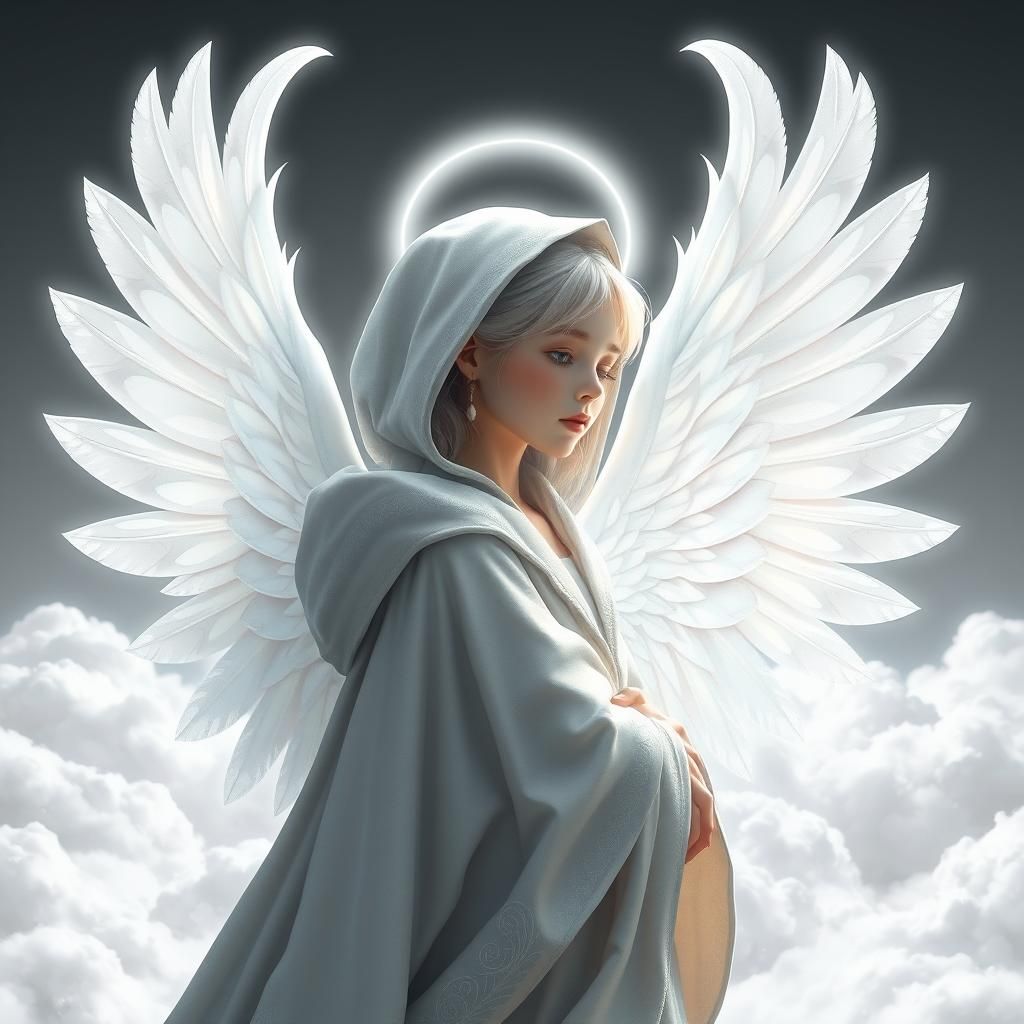 Ethereal Angel in Abstract Fractal Style