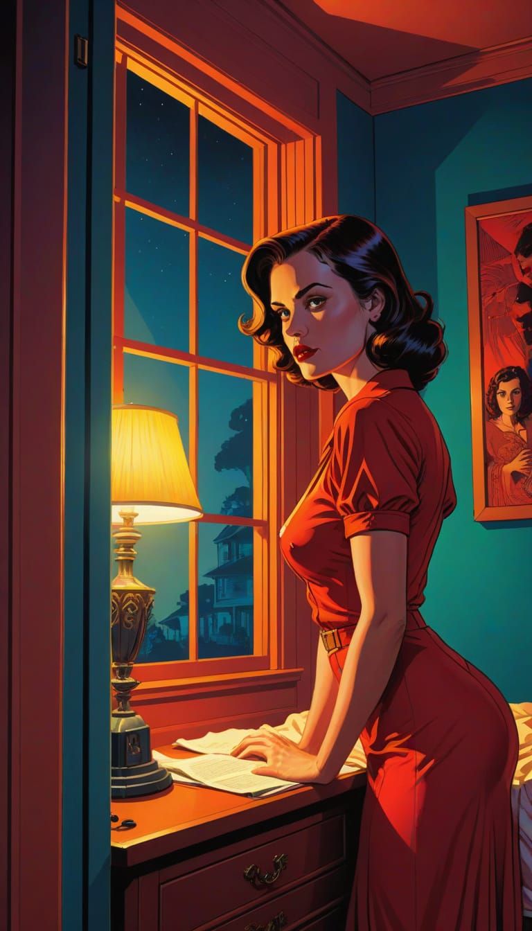A Romantic Pulp Novel-Inspired Moment of Anticipation
