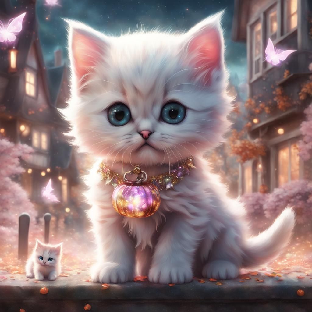 Sparkle Princess Kitten Halloween Anime Style