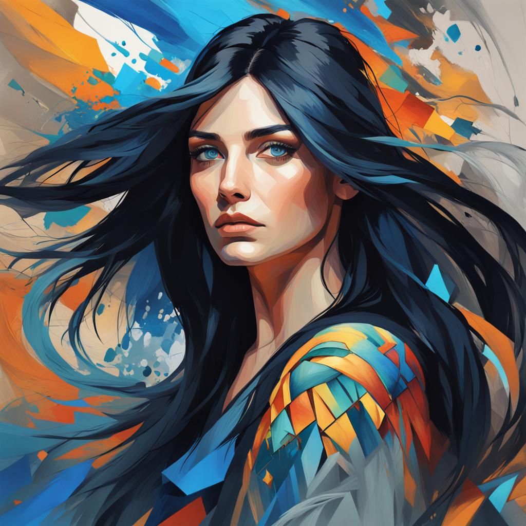 Abstract Portrait of a Woman in Picasso Style