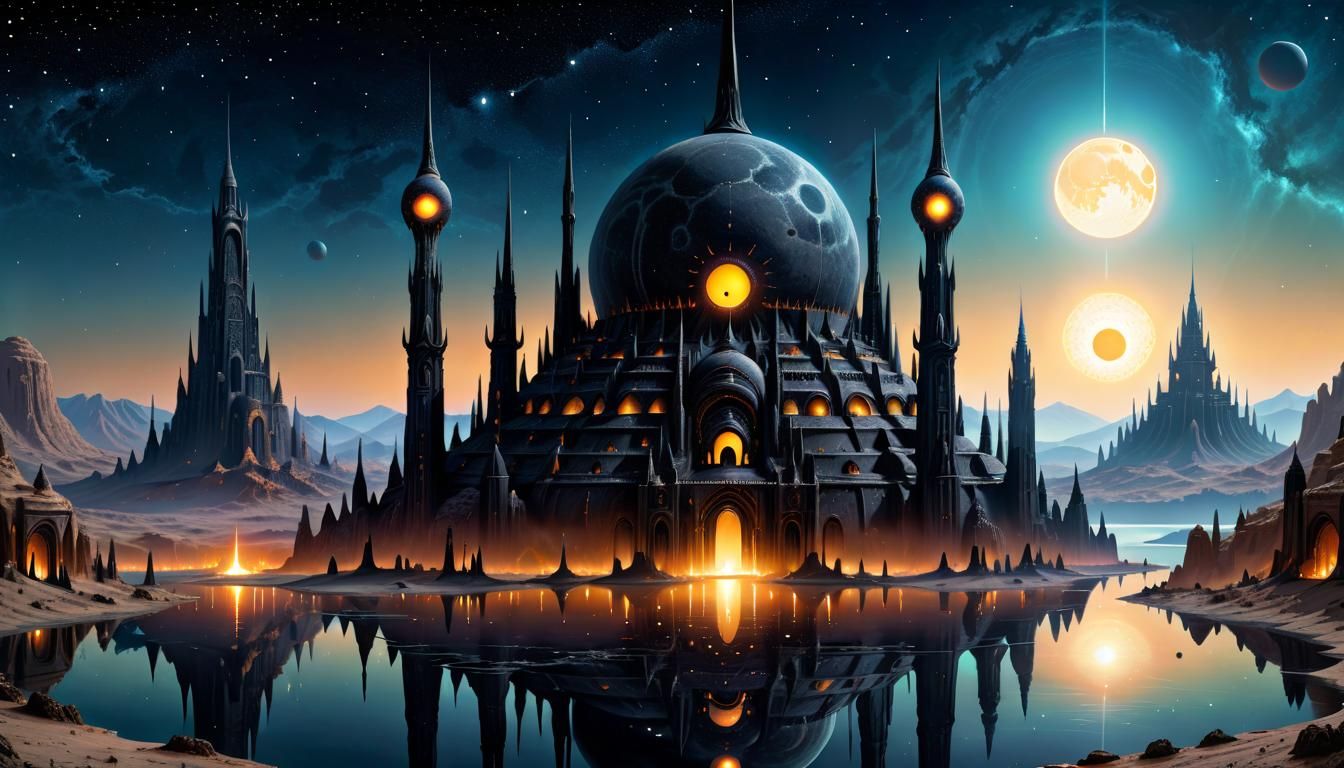 Cursed City of Carcosa with Twin Suns