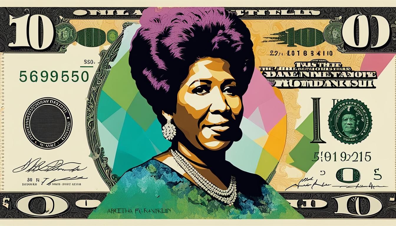 Aretha Franklin Color Banknote Art Portrait
