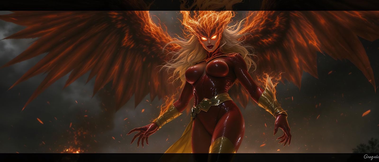 Sinister Jean Grey as Flaming Phoenix Force