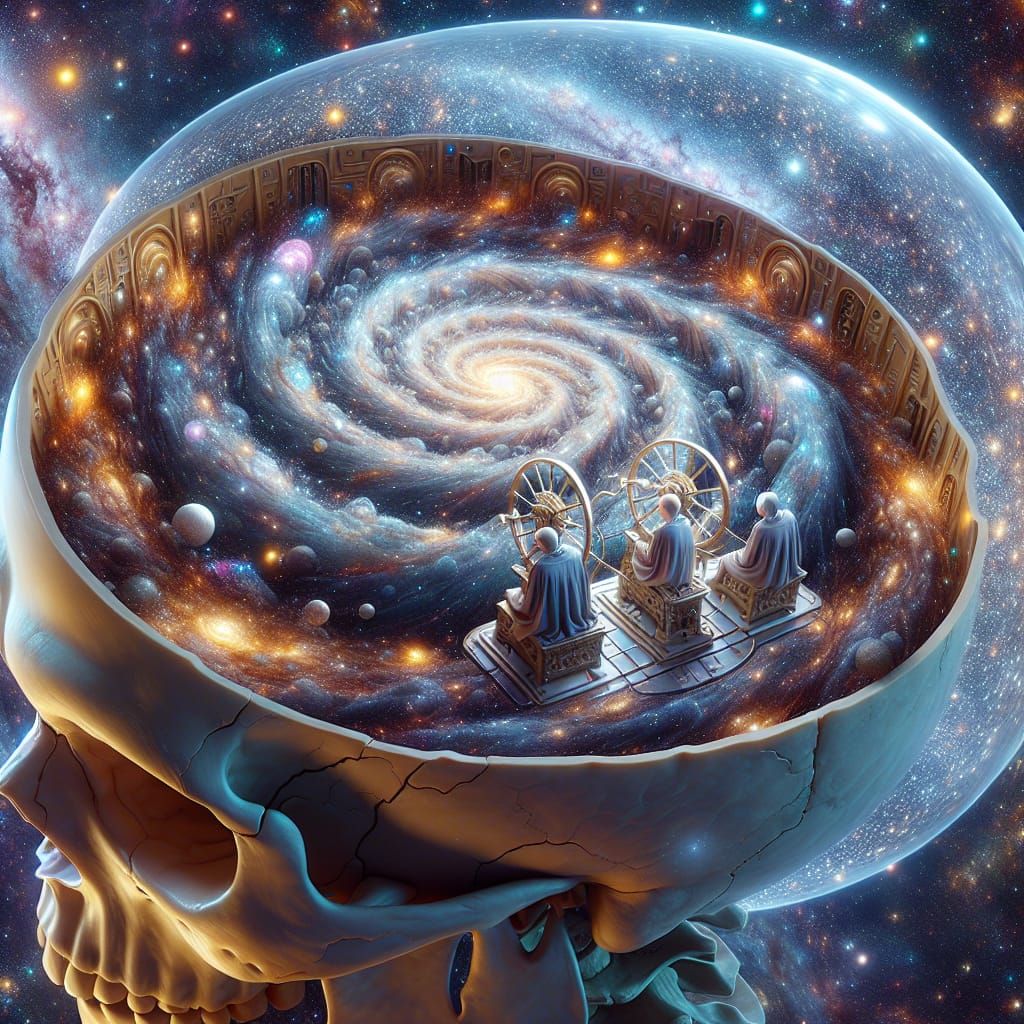 Cosmic Cartographers in Star-Mapped Robes Navigate Infinite ...