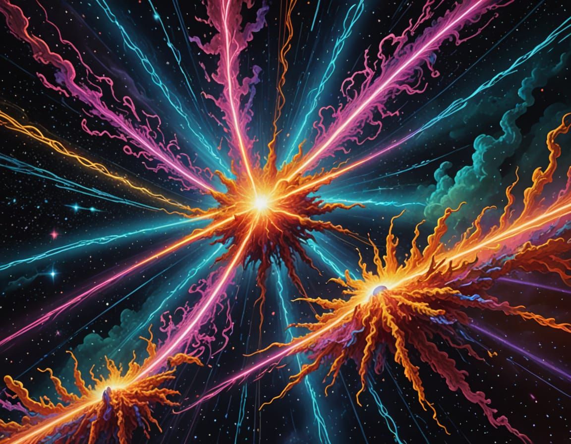 Angelic Laser Creatures Emerge from Glowing Meteor