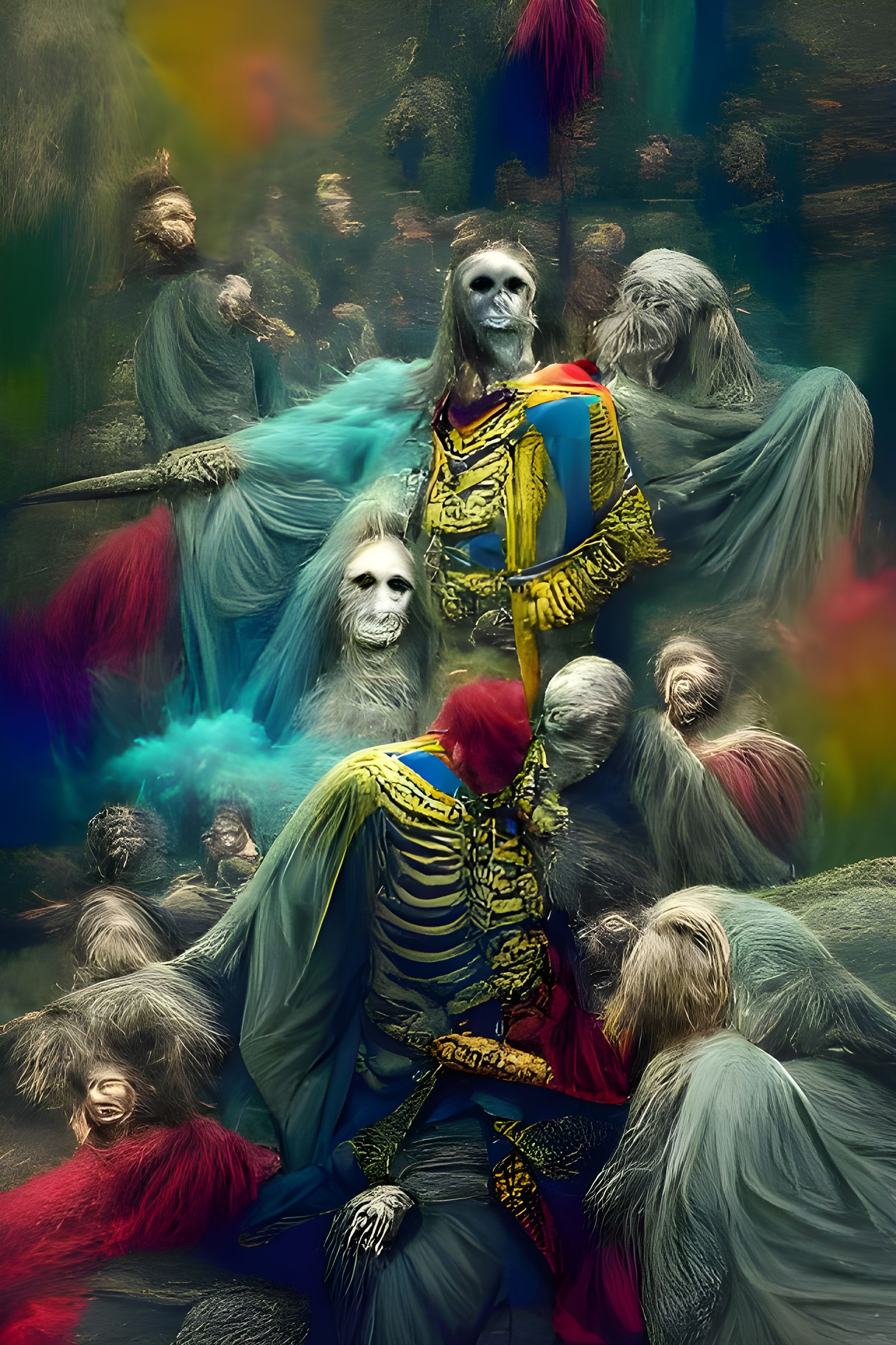Colorful Undead King in Renaissance Style