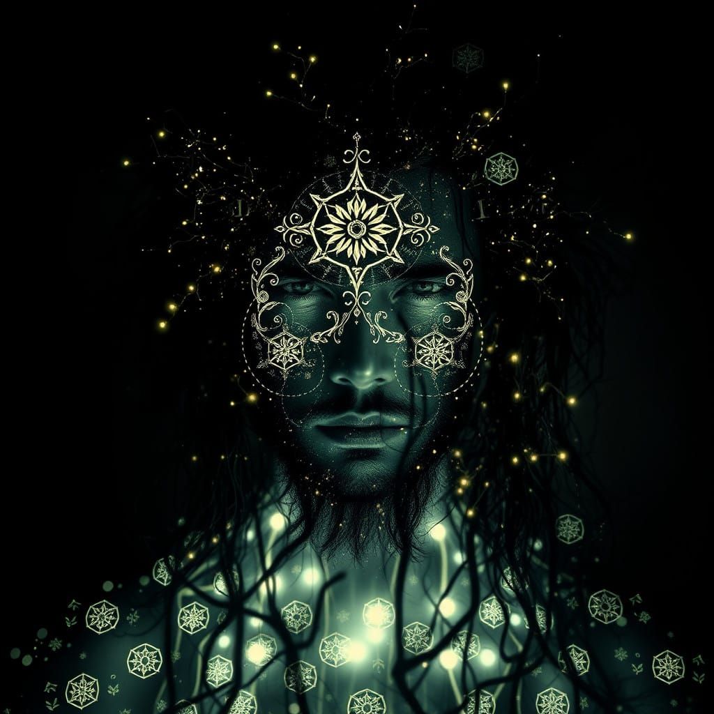 Ethereal Magic Realism God Portrait in Whimsical Gothic Styl...