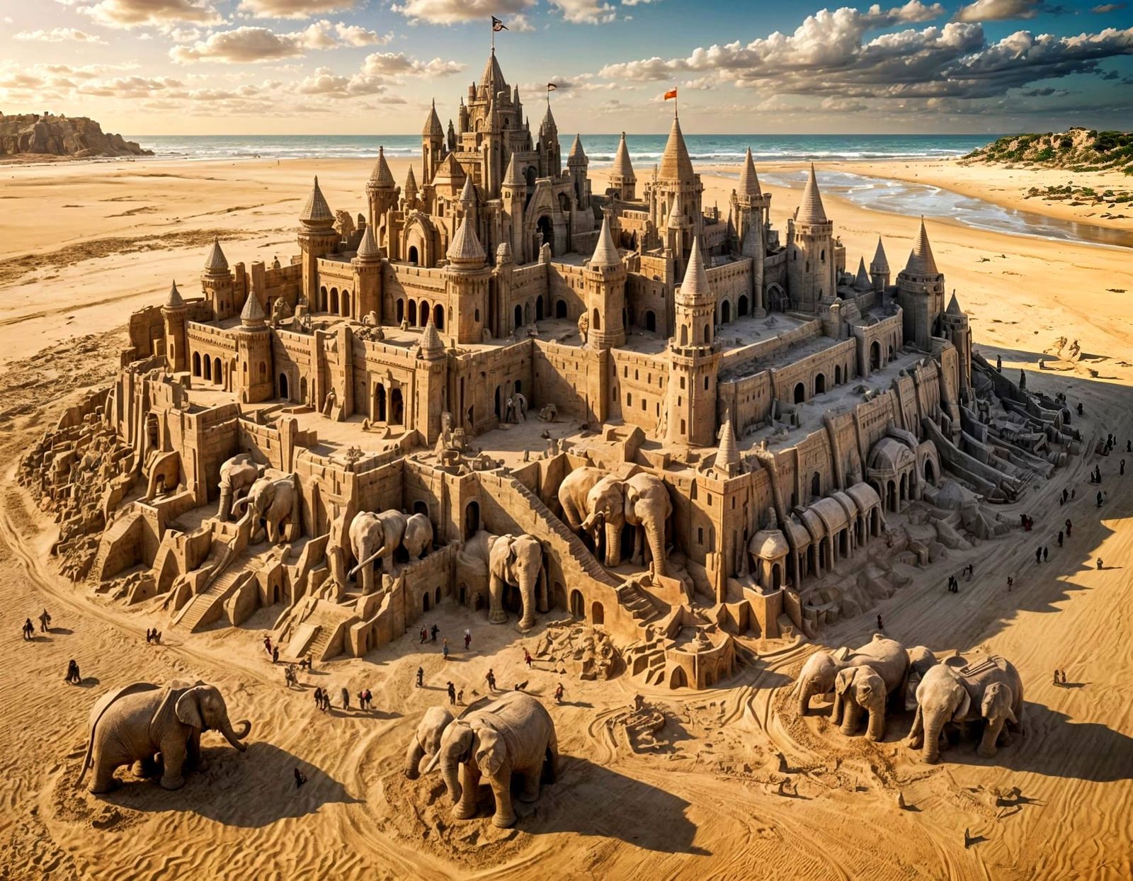 Exotic Sandcastle Built by Elephants