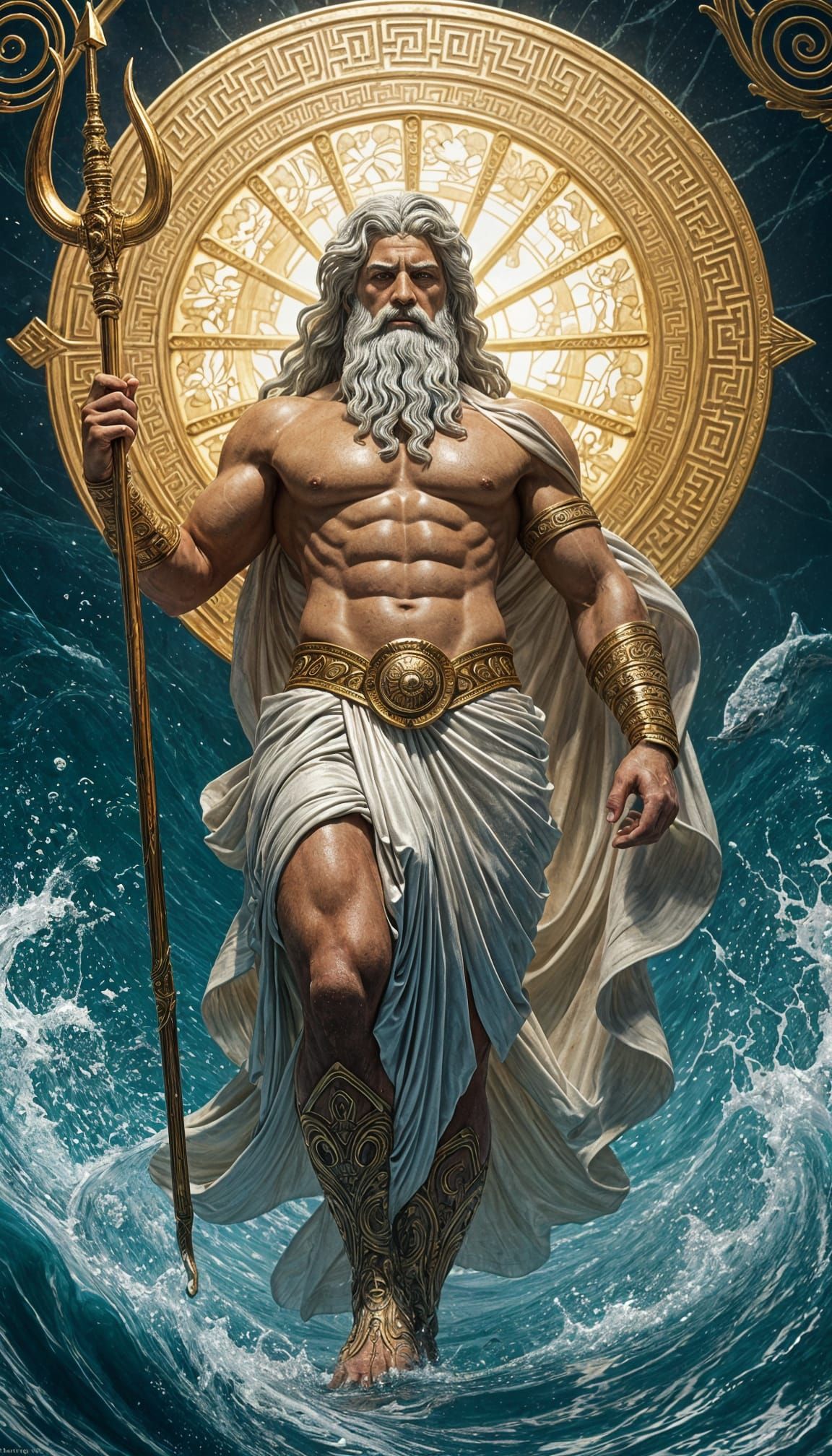 Poseidon, Greek God of the Sea, Museum Quality Portrait