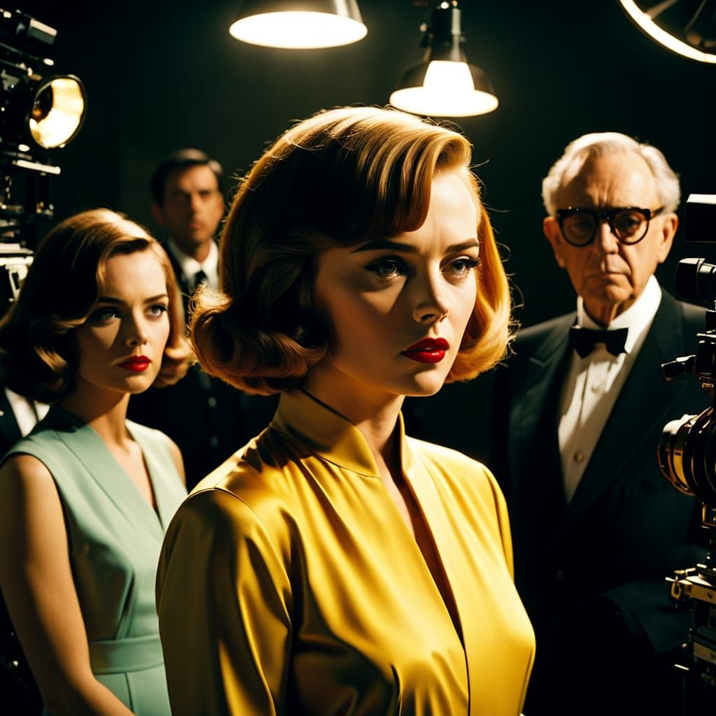 Scarlett and Directors in Film Studio, Hollywood Photography