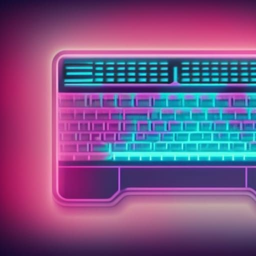 Synthwave Neon RGB Keyboard Art