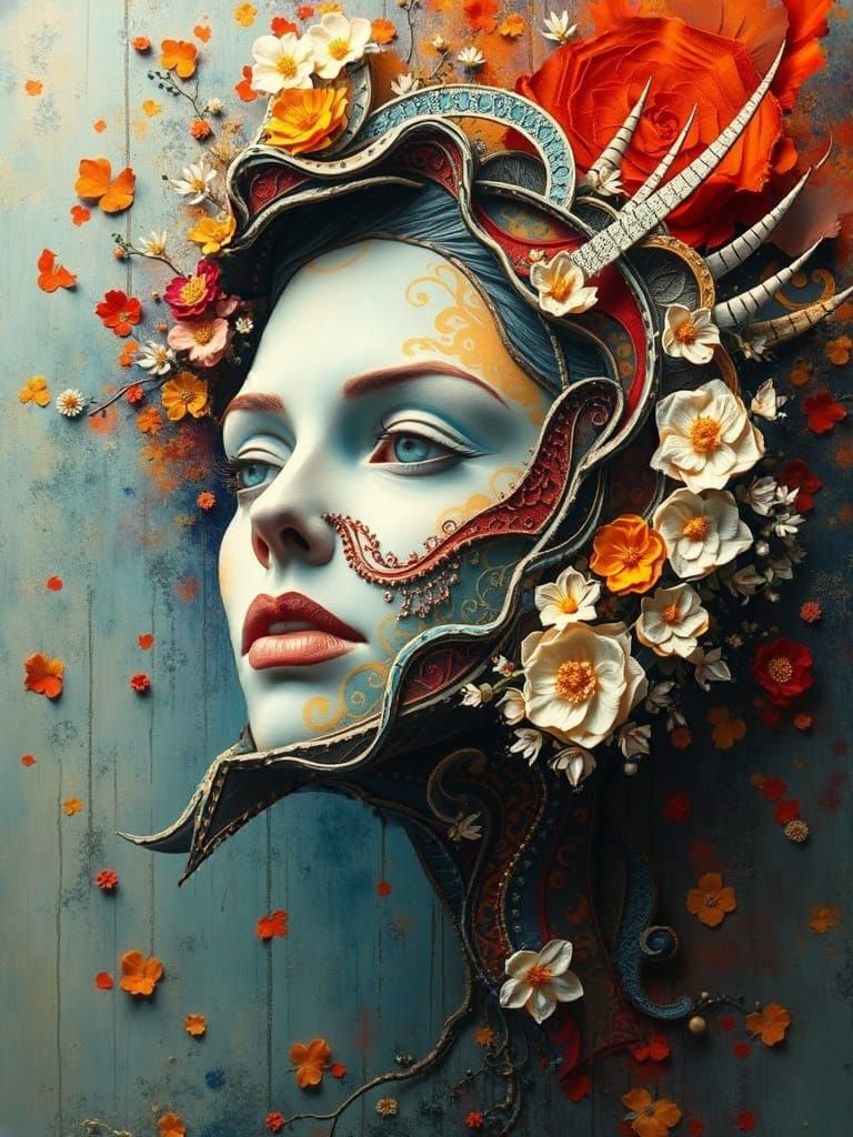 Airbrush Sculptural Rhythm Acrylic Wash Painted on Glass Tap...