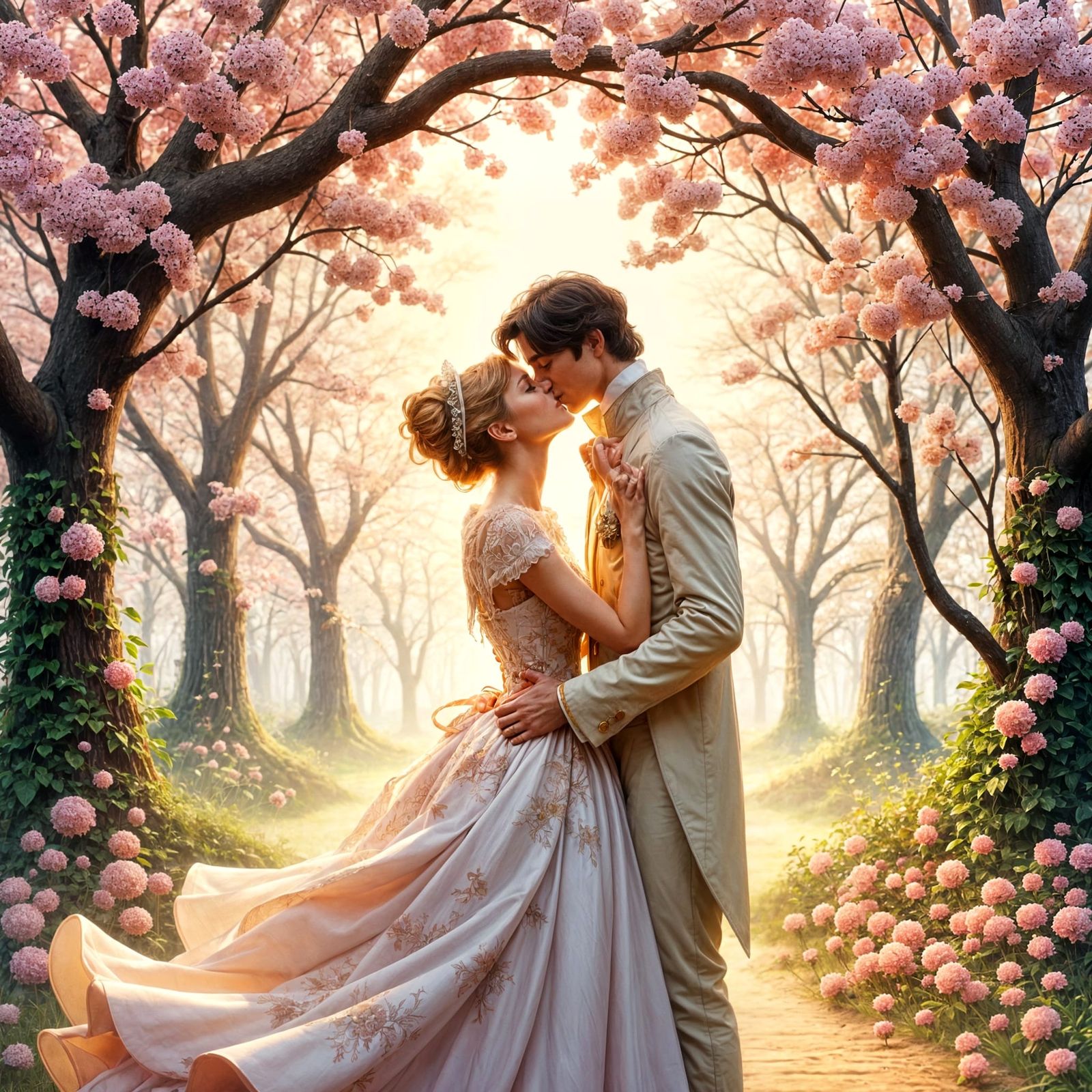 Enchanting Springtime Romance of Cinderella and Prince