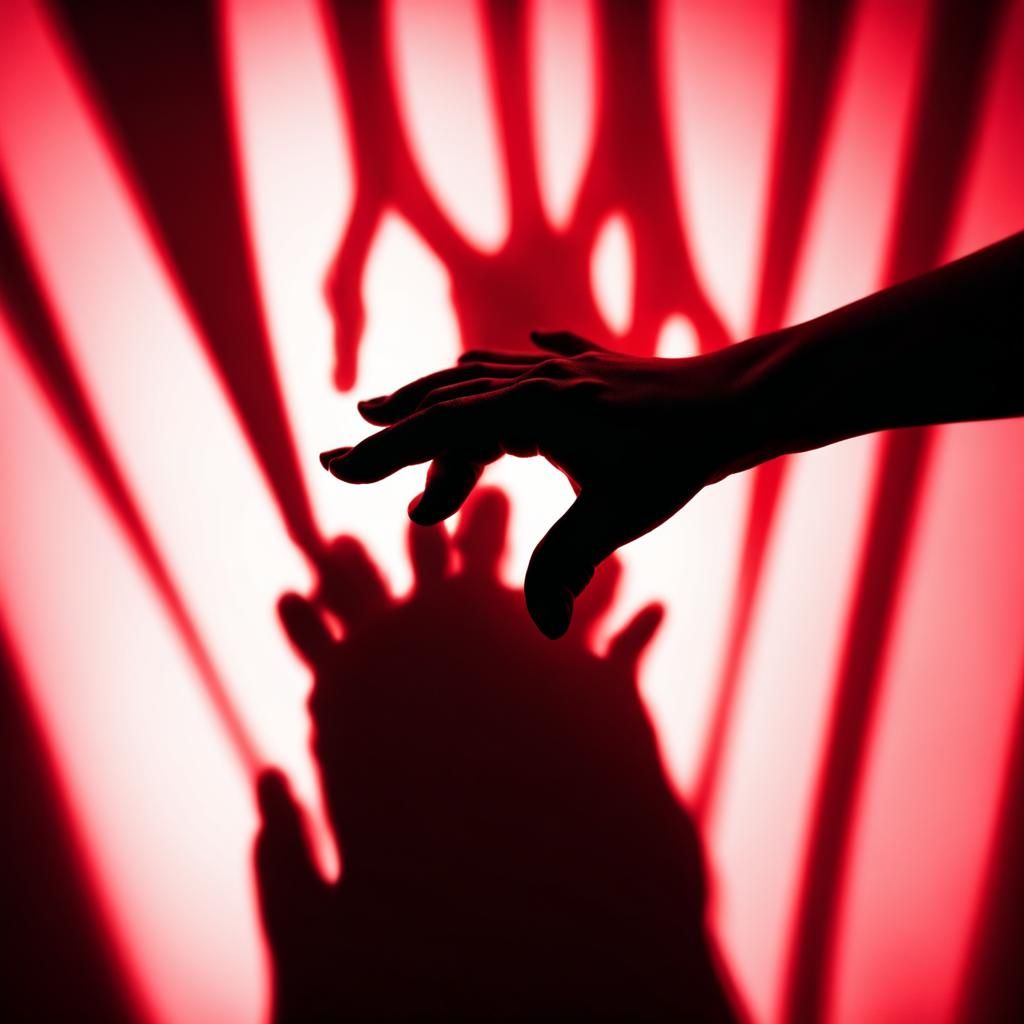Shadowy Hand Pulls Woman into Darkness