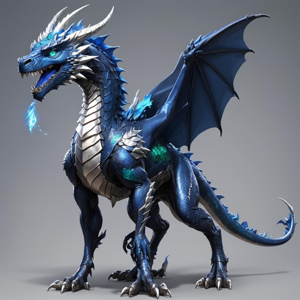 Cobalt Dragon Concept Art in 3D Anime Style