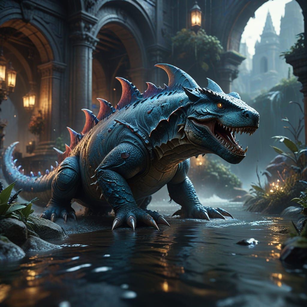 Epic Shark Concept Art in Vibrant Fantasy Style