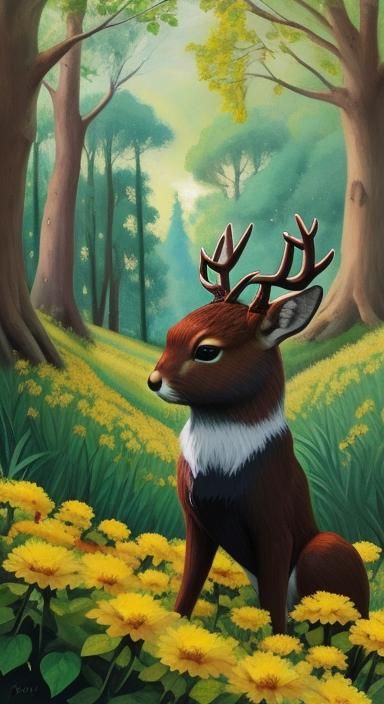 Heart-Shaped Box in Forest: Goya-Inspired Oil Painting