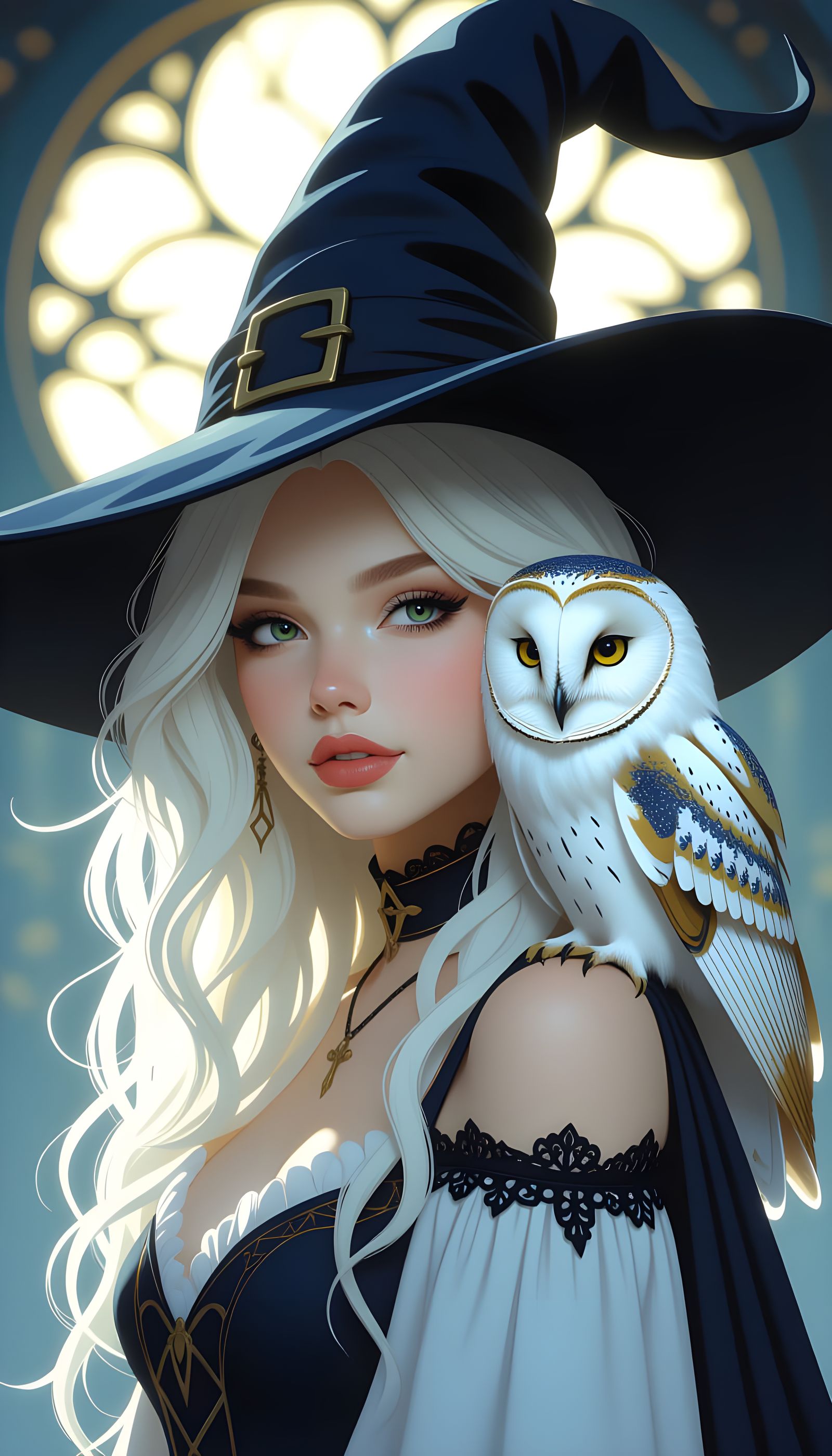 Young Witch and Albino Owl Concept Art