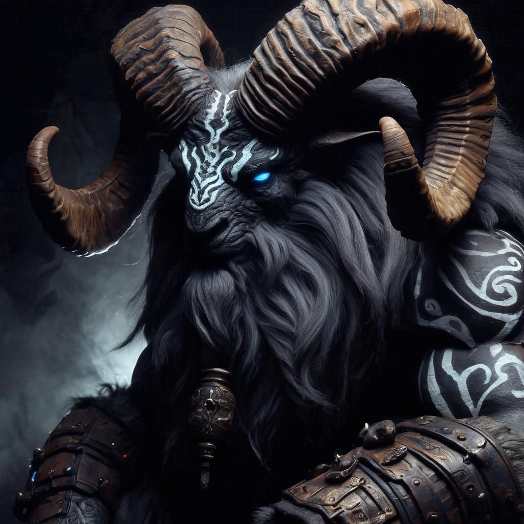 Ominous Bighorn Ram Marauder in Elemental Darkness