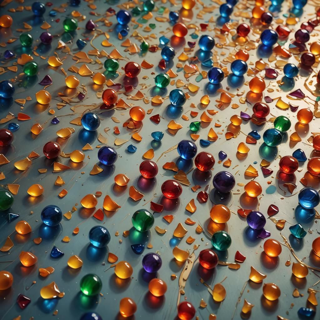 Rainbow Glass Fruit Shatters: Art Deco Realism