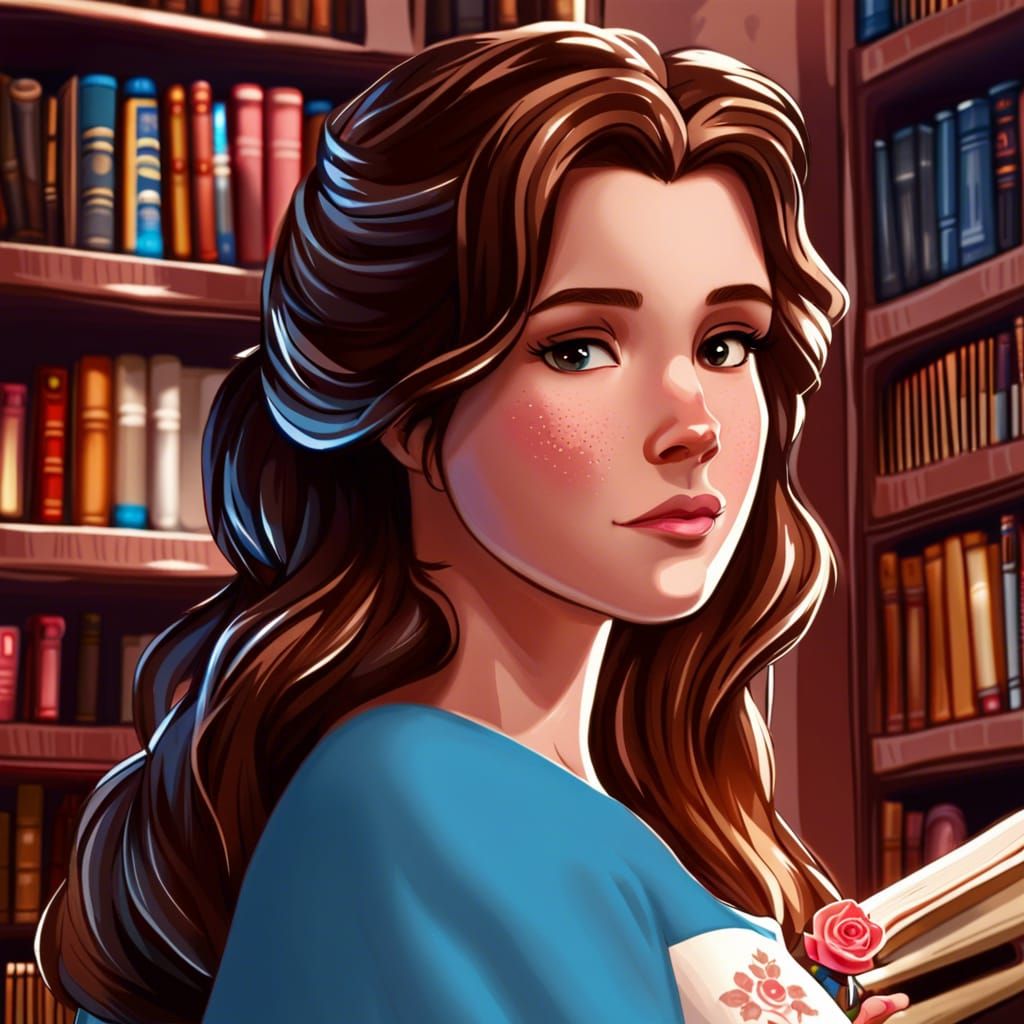 Princess Belle in Library Portrait