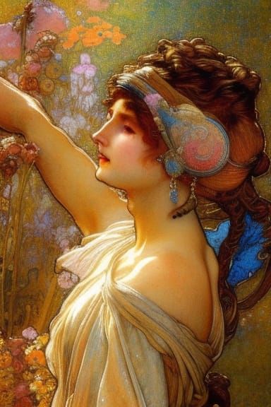 Medea Portrait in Neo-Impressionist Style