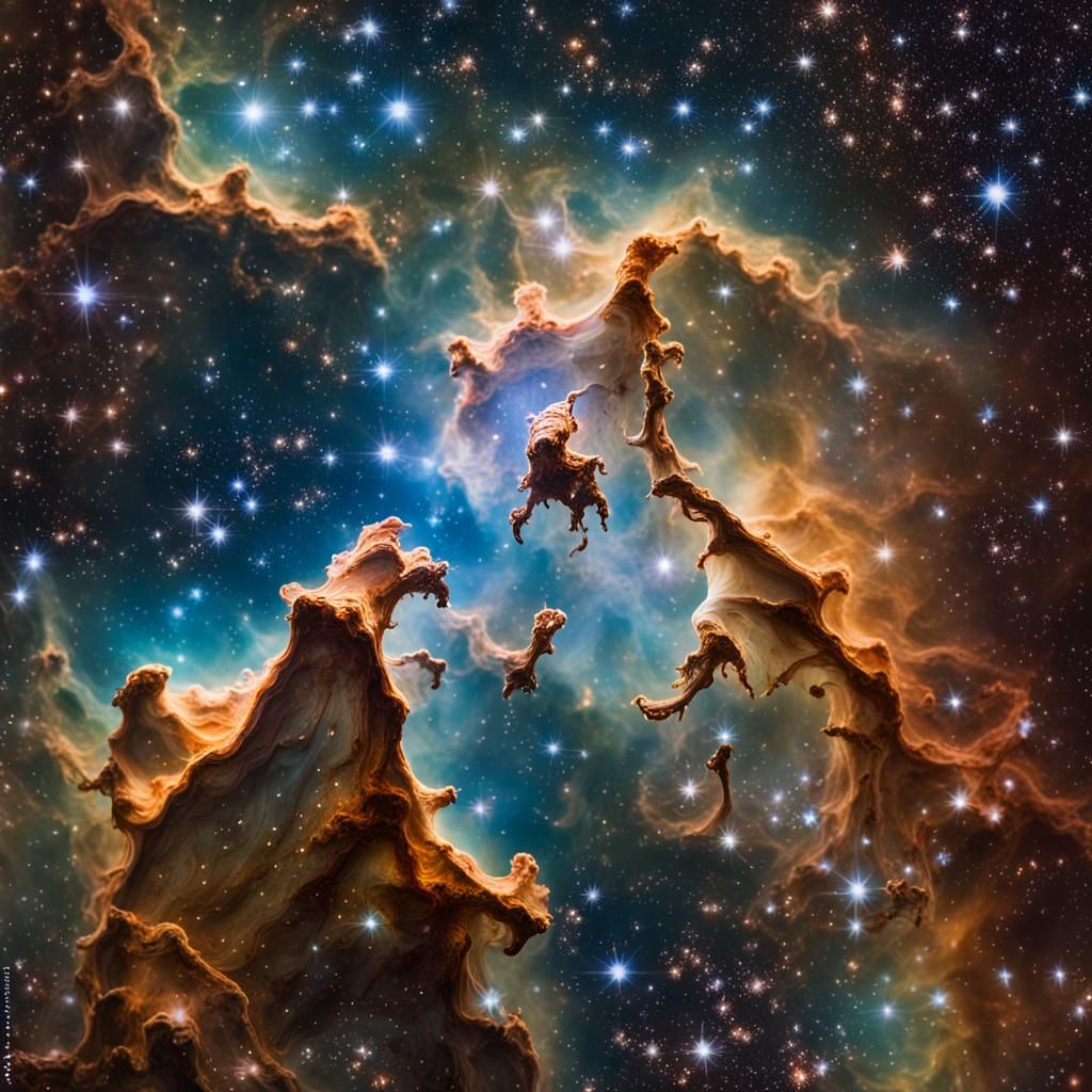 Realistic Carina Nebula with Bright Stars