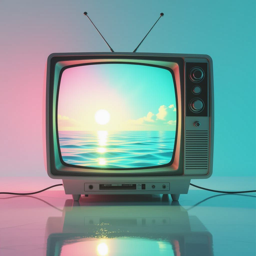 Retro TV: Minimalist Painting with 40s Glamour