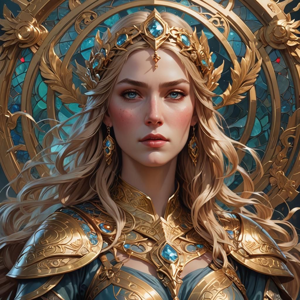 Freyja the Norse Goddess of beauty, fertility, love, war and gold.