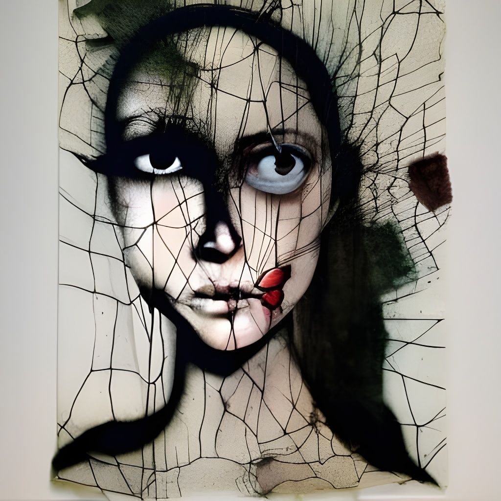 Claymation Woman's Face with Ink Drips