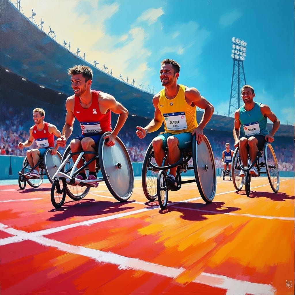 Paralympic Athletes Compete: Neo-Impressionist Expressionist...