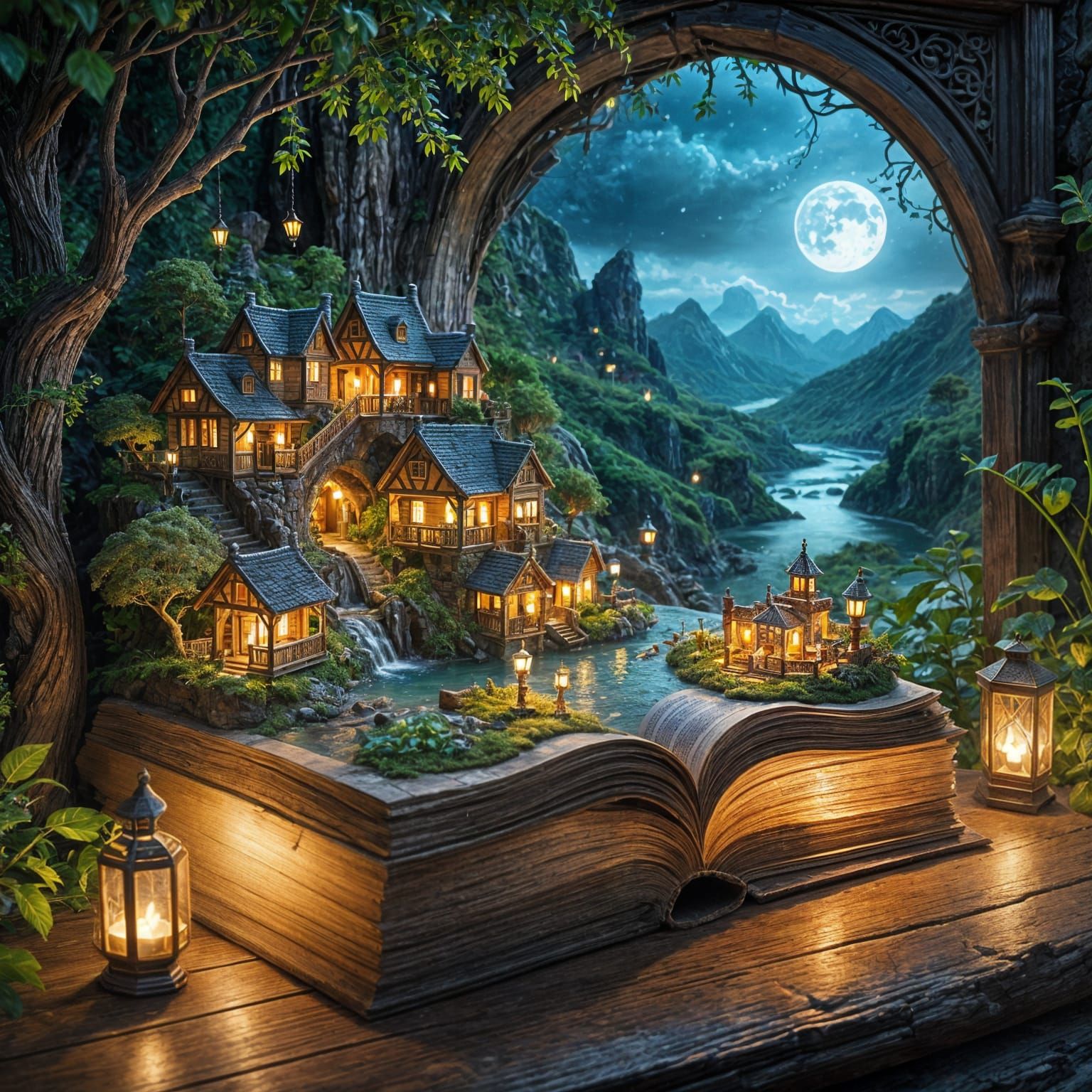 Magical Miniature World Unfolds on Ancient Book Pages