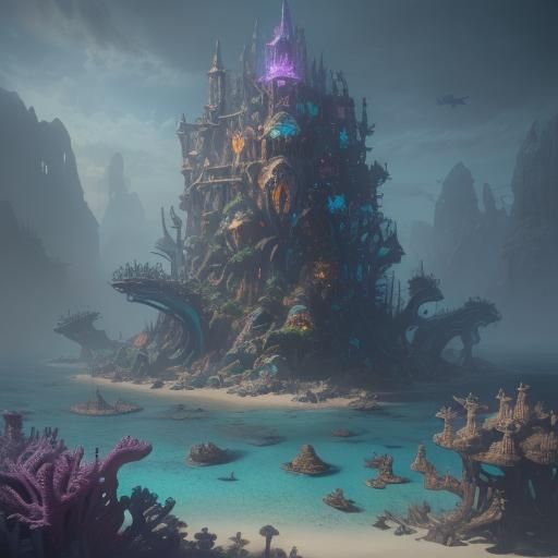 Detailed Matte Painting of Bikini Bottom
