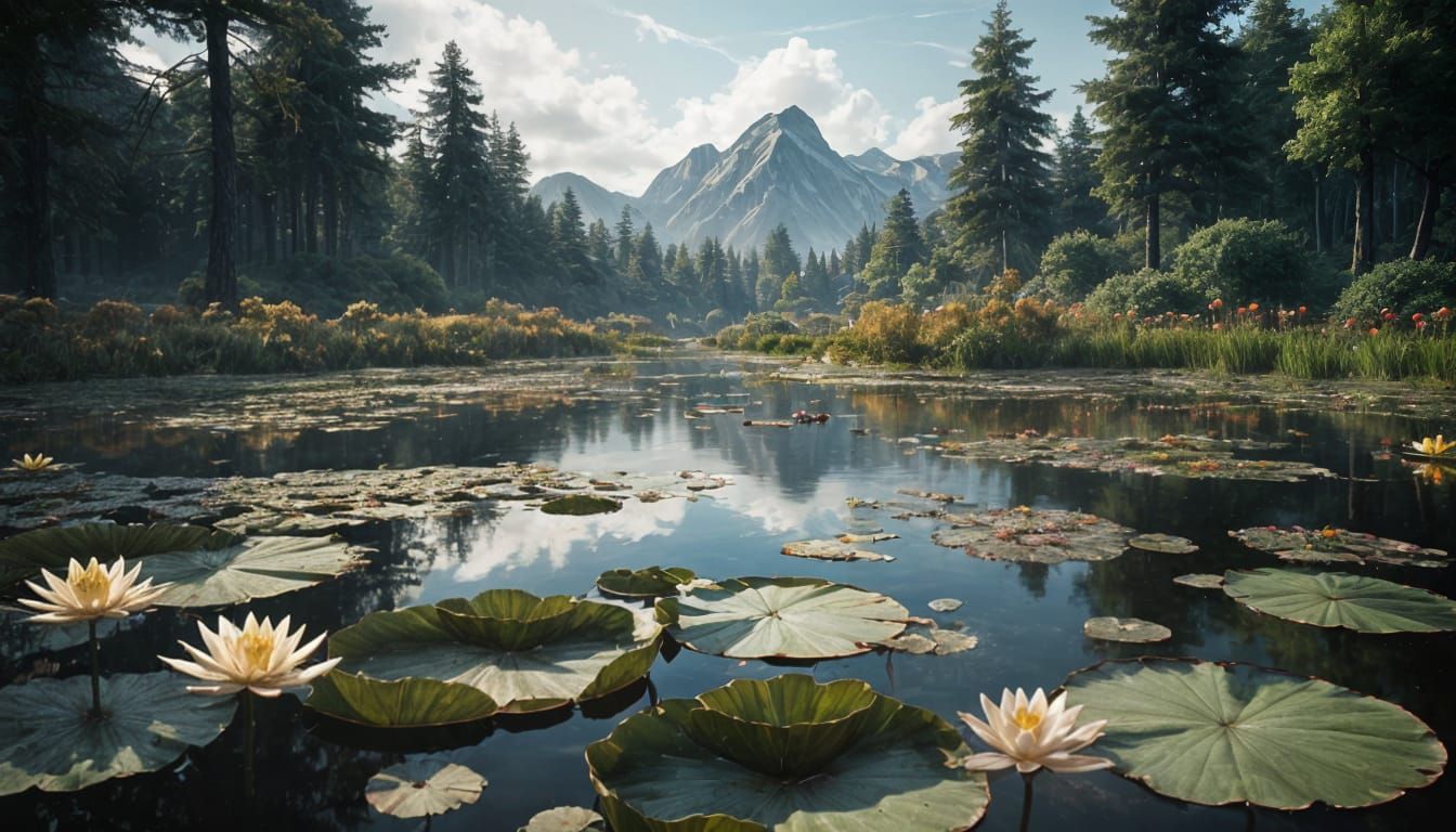 Epic Cinematic Water Lilies in 8K Resolution