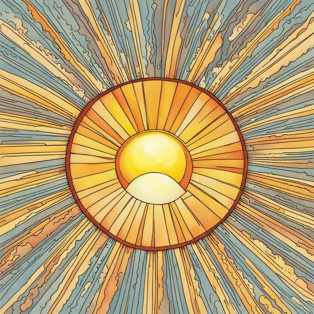 Radiant Sun Emerges Over Serene Horizon