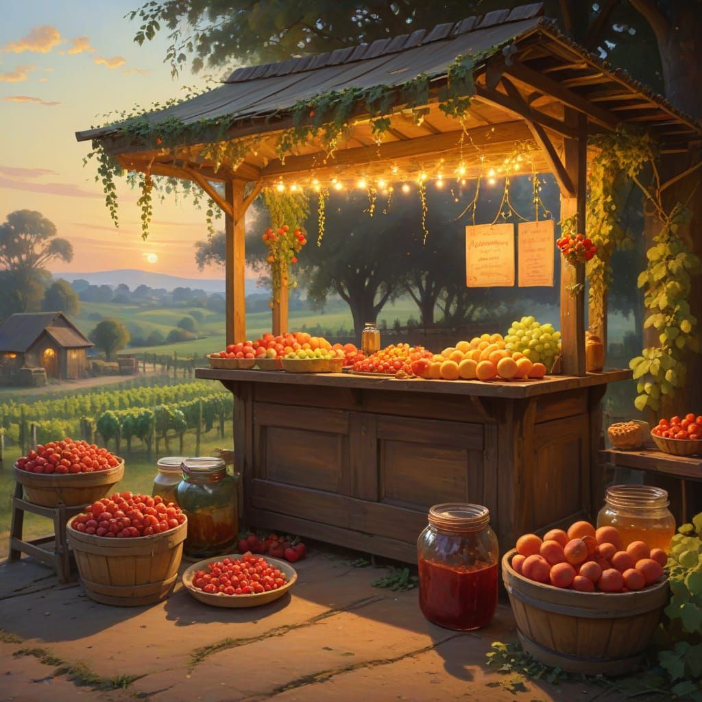 Impressionist Kiosk at Dusk in the Countryside