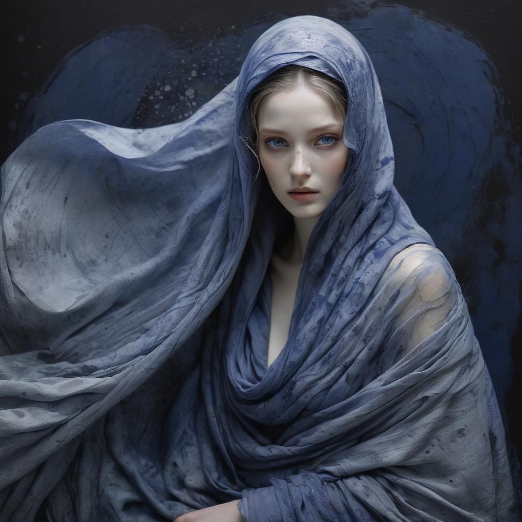Ethereal Woman in Vaporous Robes