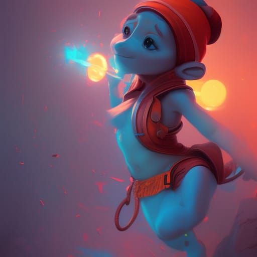 Hyperdetailed Clumsy Smurf Concept Art