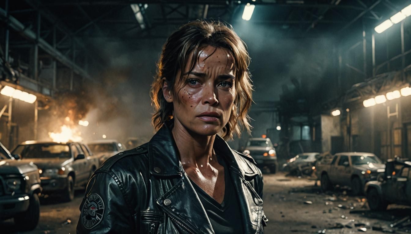 Sarah Connor: Cinematic Terminator Scene in 8k