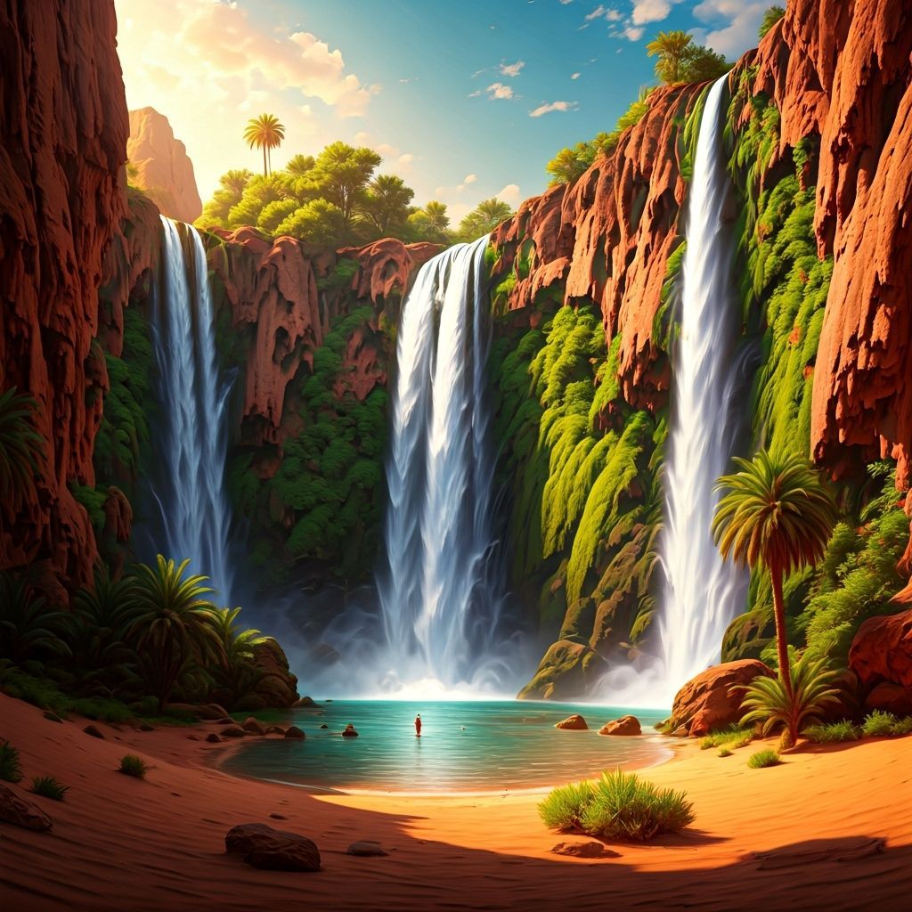 Epic Desert Waterfalls at Golden Hour