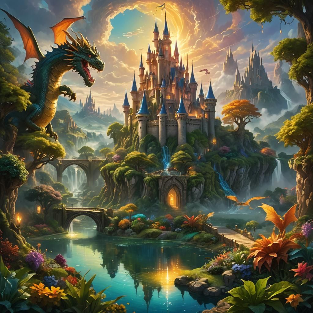 Majestic Dragon Kingdom: Fantastical Concept Art