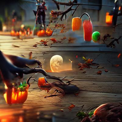 Halloween Trick or Treat Scene